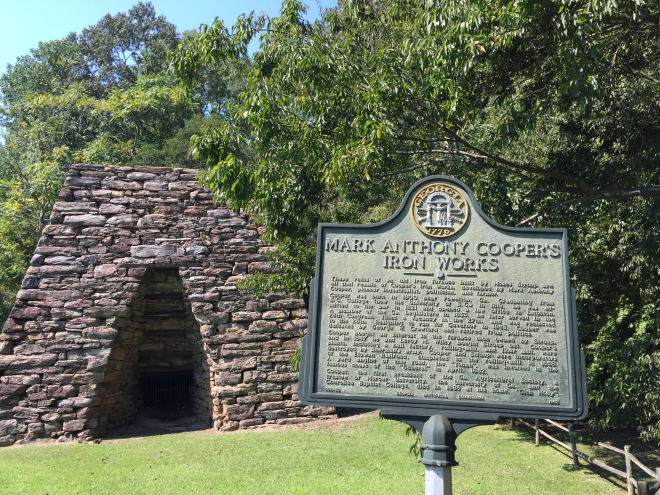 Image: Cooper's Iron Works and Historical Marker, GA